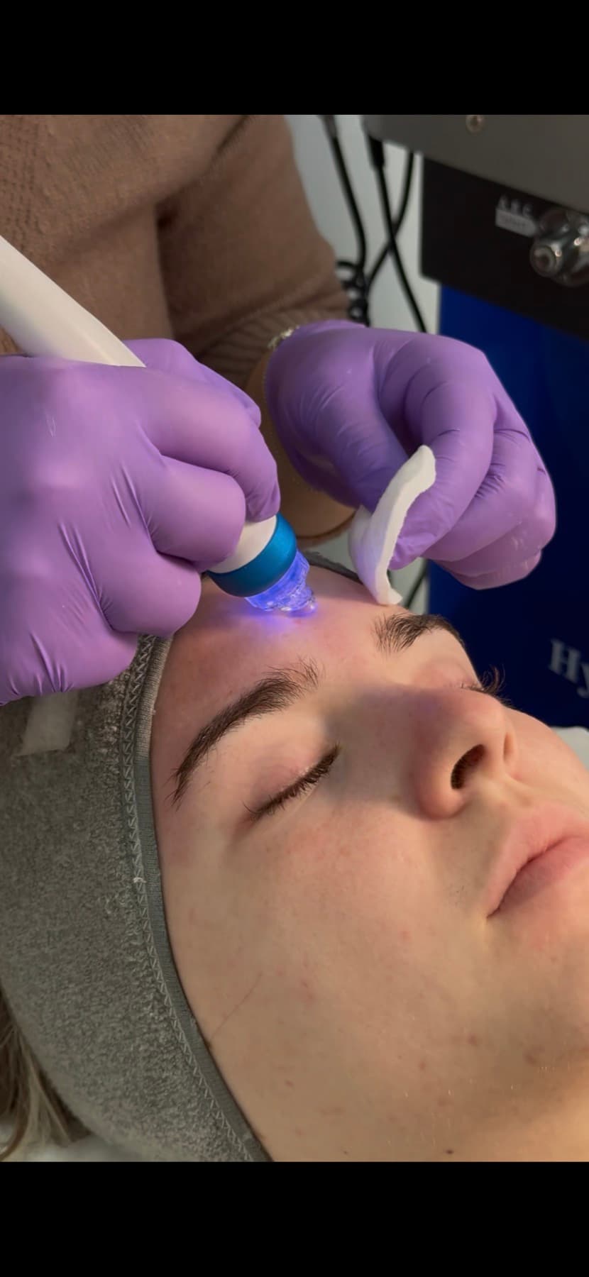 Skin treatment in progress at House of Riri