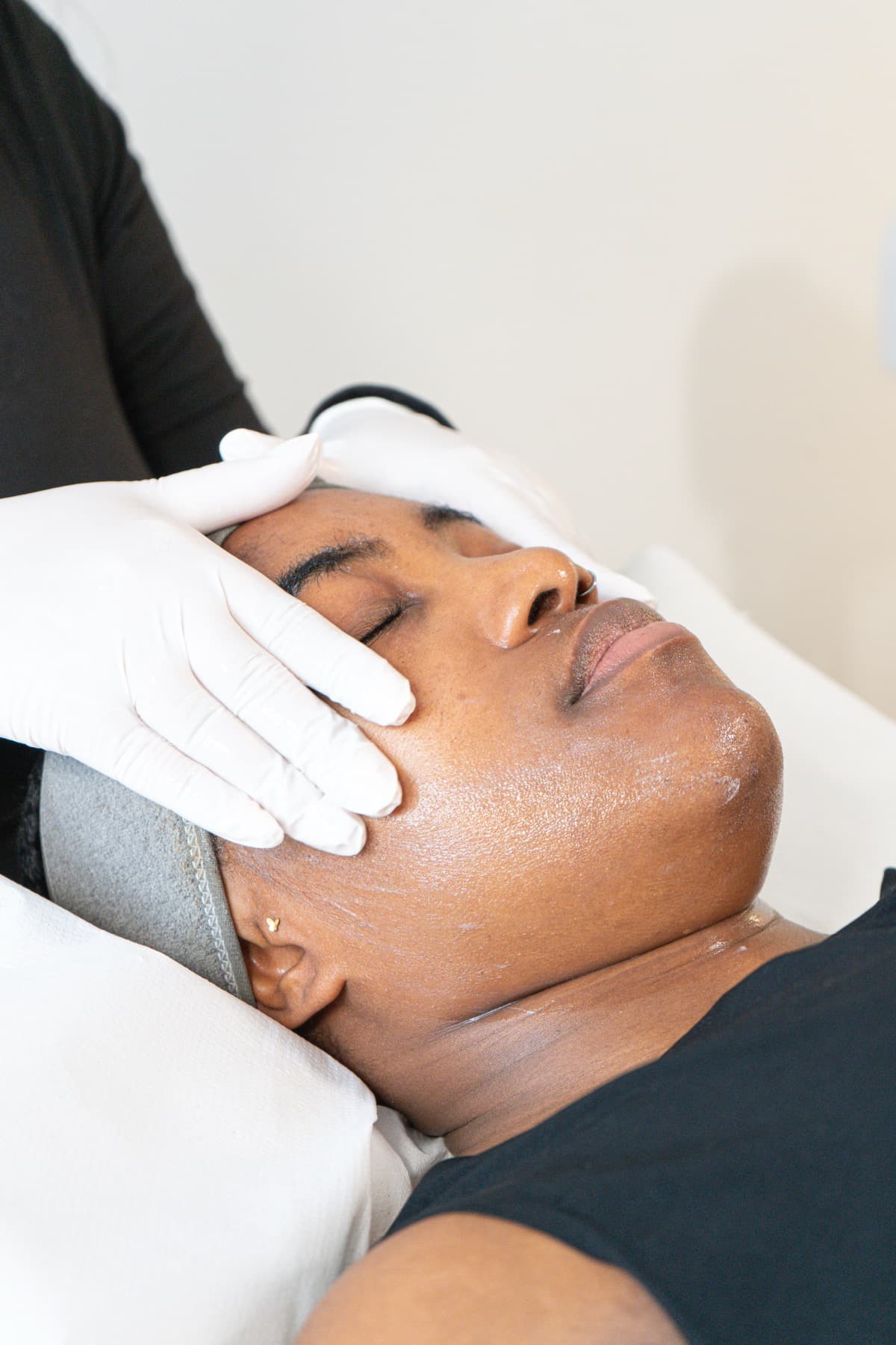 Skin treatment in progress at House of Riri