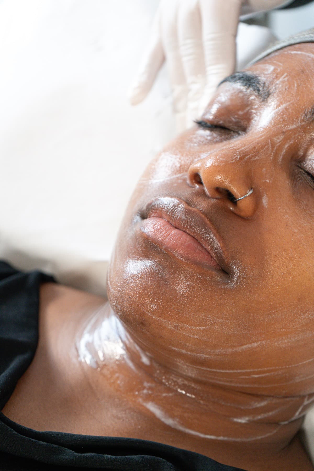 Skin treatment in progress at House of Riri