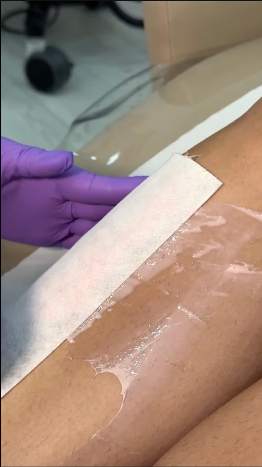 Waxing treatment in progress at House of Riri